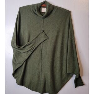 KERISMA Olive Green Oversized Turtleneck Dolman Sleeve‎ Sweater Sz S/M Cashmere